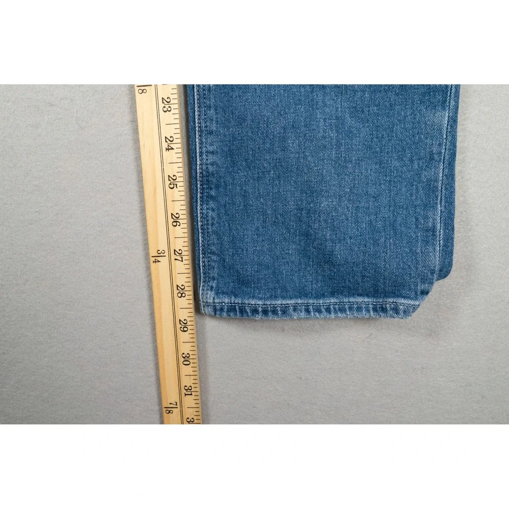 PAIGE High Rise Straight Leg Blue Denim Jeans Size 28 Medium Wash